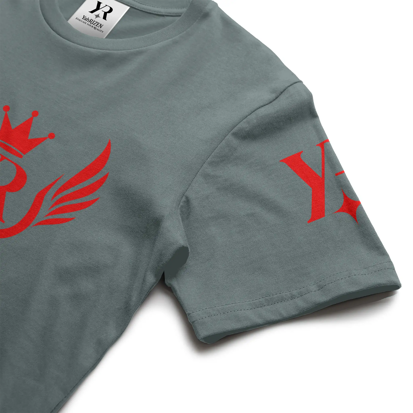 YahRIZEN Royal Standard Tee – Red Crest Emblem
