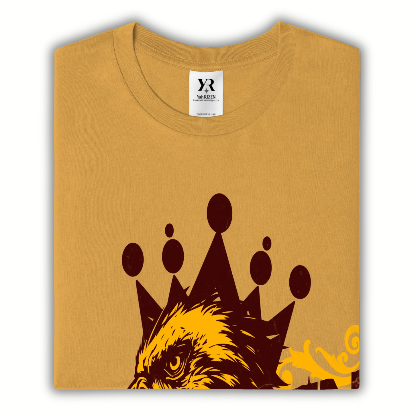 YahRIZEN Heritage Eagle Tee – Mustard/Maroon