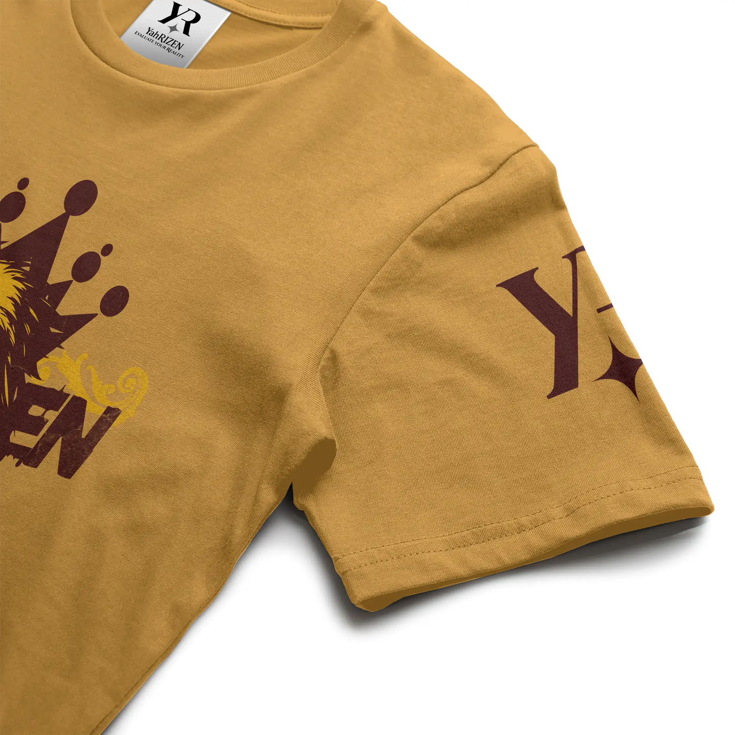 YahRIZEN Heritage Eagle Tee – Mustard/Maroon