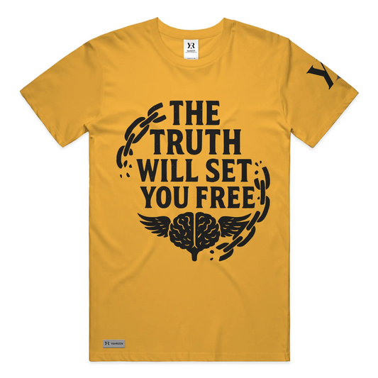 The Truth Will Set You Free Tee – YahRIZEN Essential Statement Piece Gold