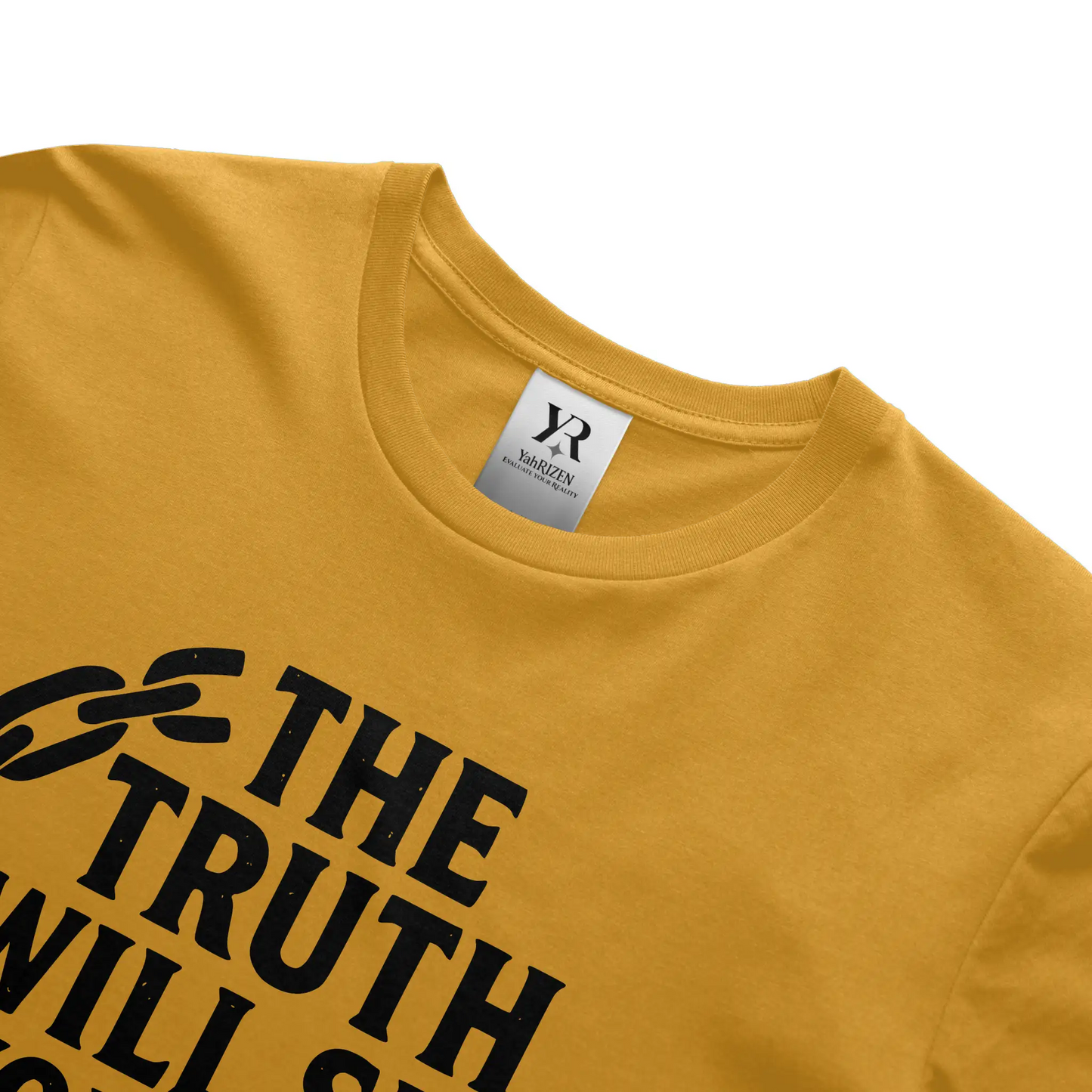 The Truth Will Set You Free Tee – YahRIZEN Essential Statement Piece Gold