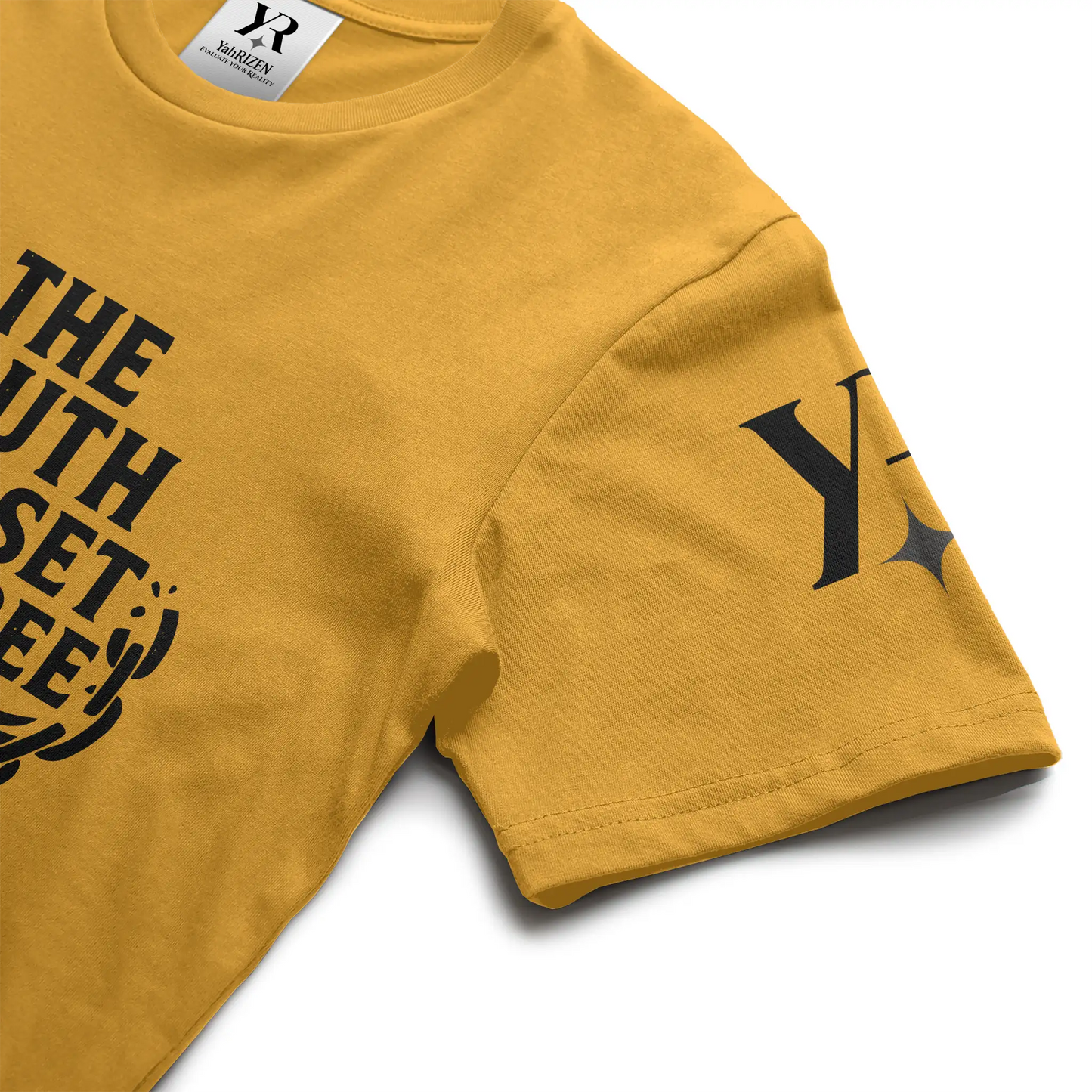 The Truth Will Set You Free Tee – YahRIZEN Essential Statement Piece Gold