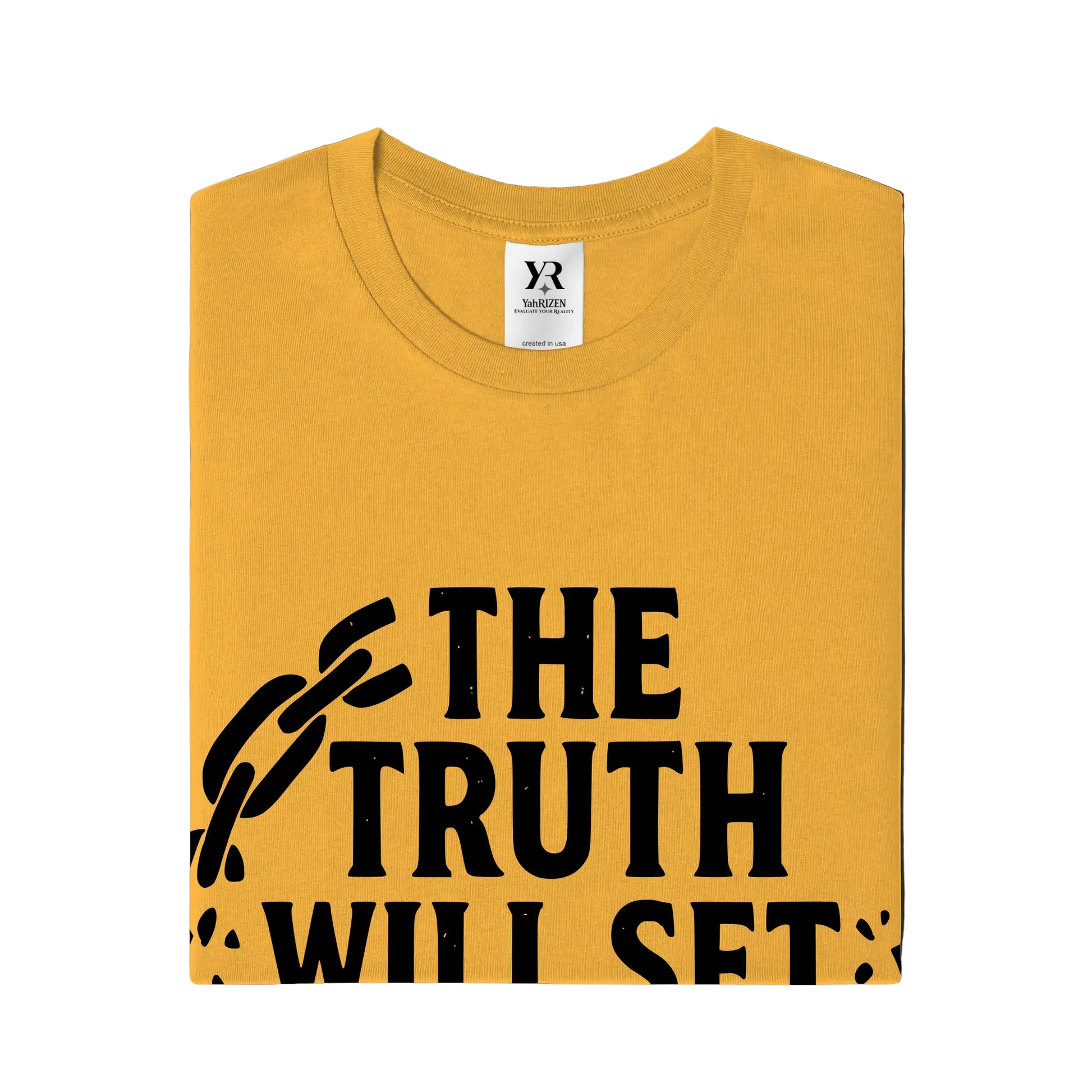 The Truth Will Set You Free Tee – YahRIZEN Essential Statement Piece Gold