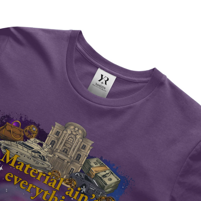 Material Ain’t Everything — BUT GOD IS EVERYTHING Exclusive Luxury Graphic Tee Purple