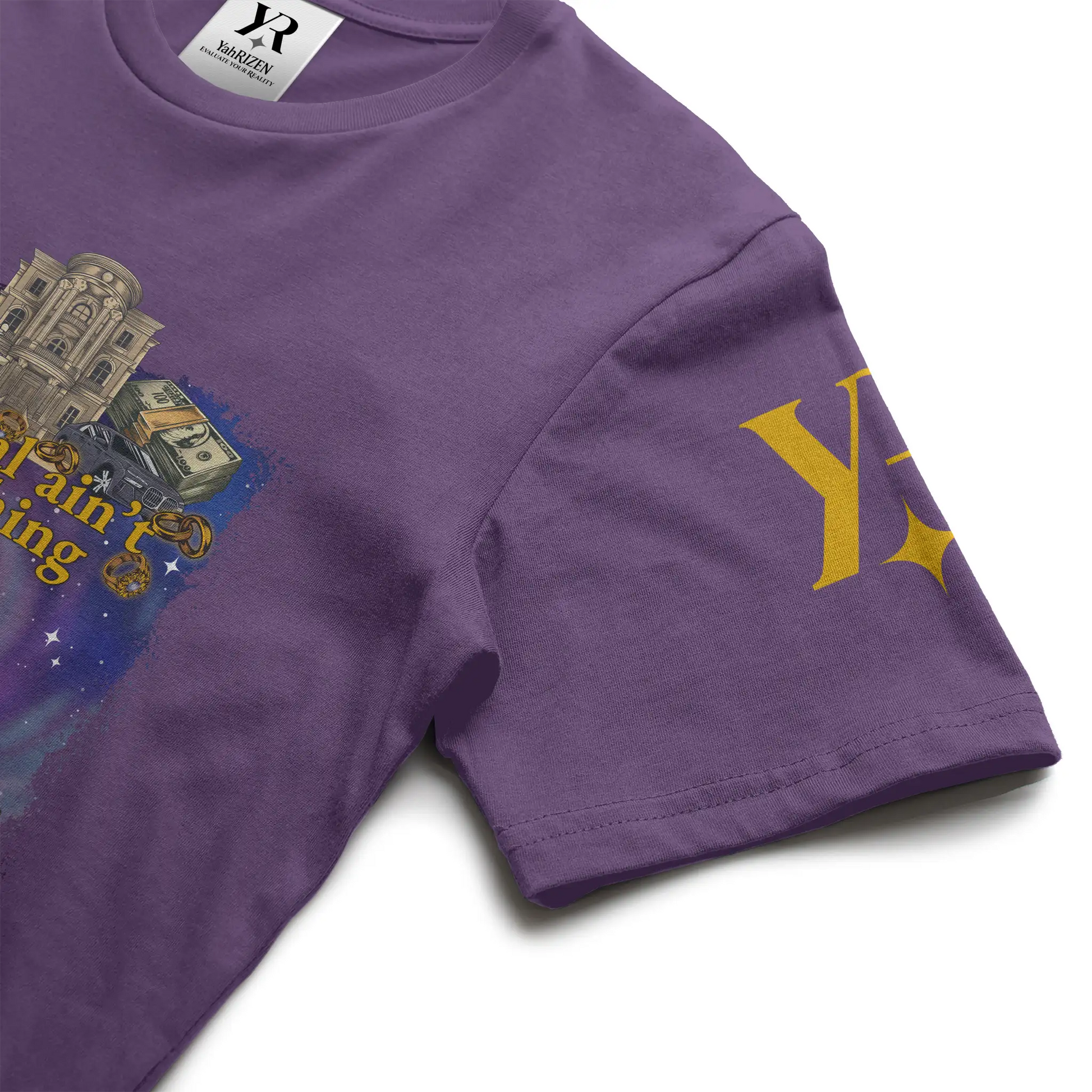 Material Ain’t Everything — BUT GOD IS EVERYTHING Exclusive Luxury Graphic Tee Purple