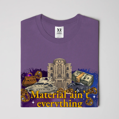 Material Ain’t Everything — BUT GOD IS EVERYTHING Exclusive Luxury Graphic Tee Purple