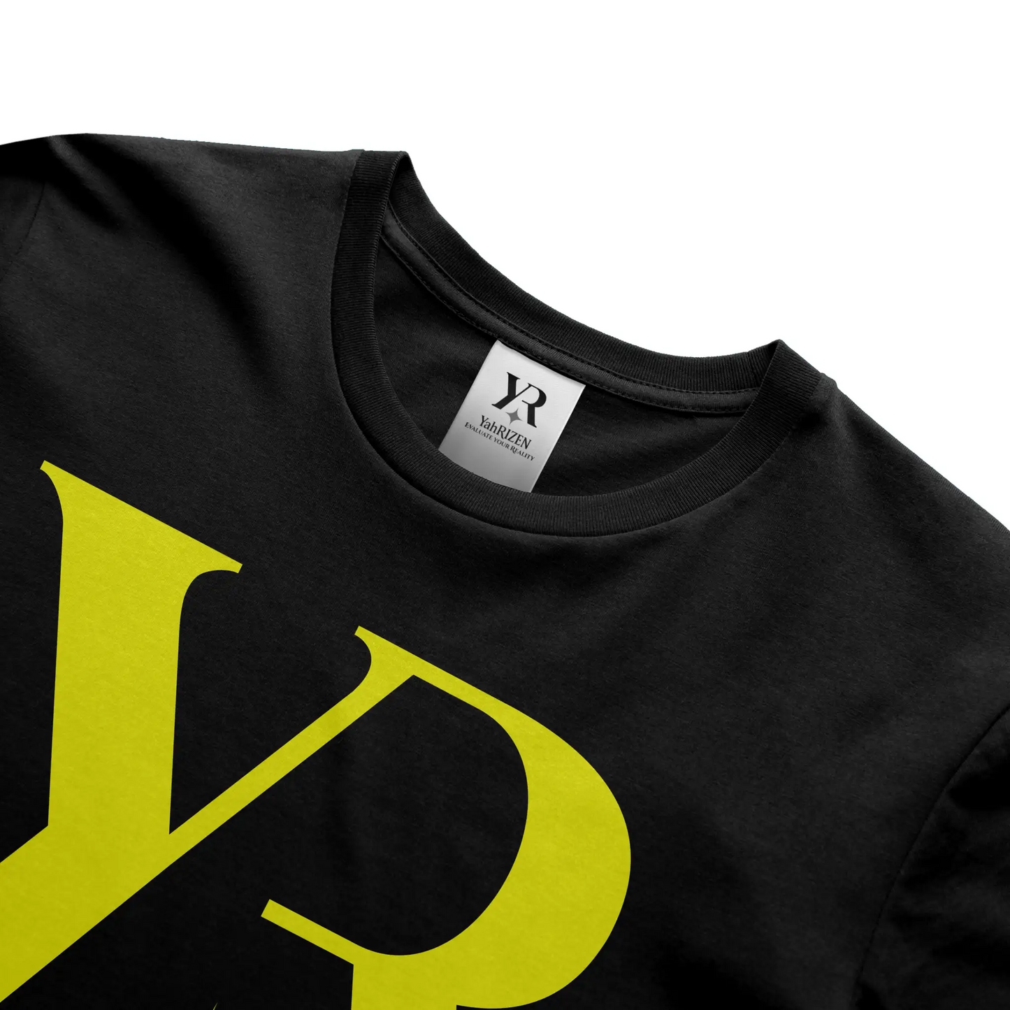YR Monogram Solar Yellow Signature Tee – Left-Sleeve YahRiZEN Edition