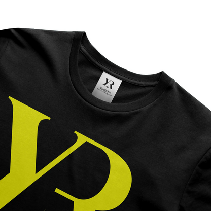YR Monogram Solar Yellow Signature Tee – Left-Sleeve YahRiZEN Edition