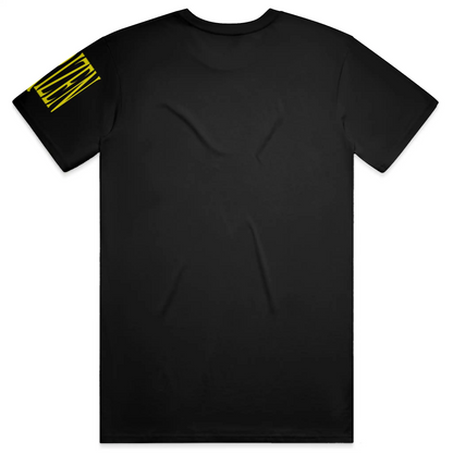 YR Monogram Solar Yellow Signature Tee – Left-Sleeve YahRiZEN Edition