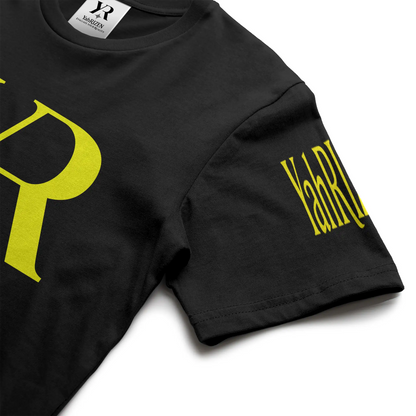 YR Monogram Solar Yellow Signature Tee – Left-Sleeve YahRiZEN Edition
