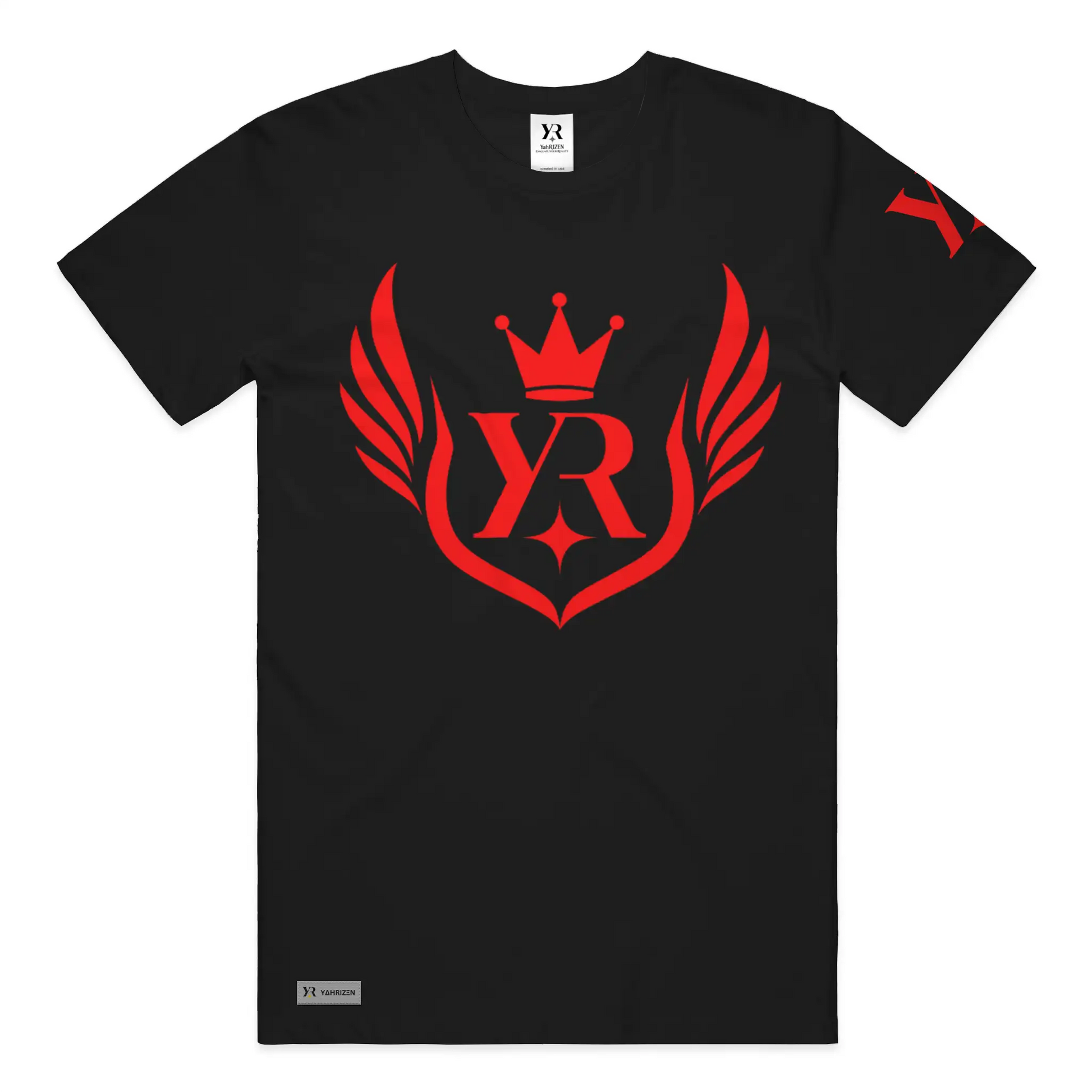 YahRIZEN Royal Standard Tee – Red Crest Emblem