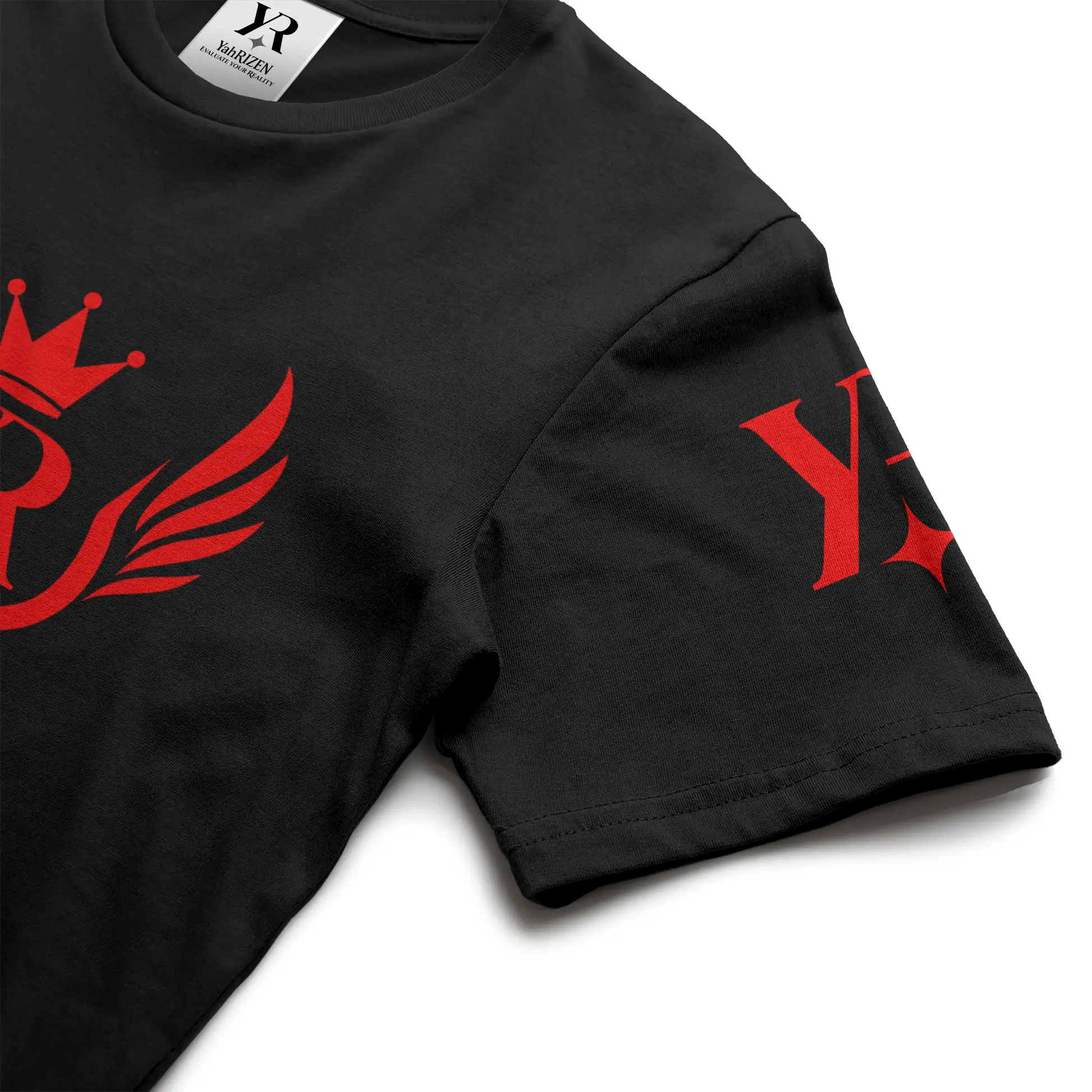 YahRIZEN Royal Standard Tee – Red Crest Emblem
