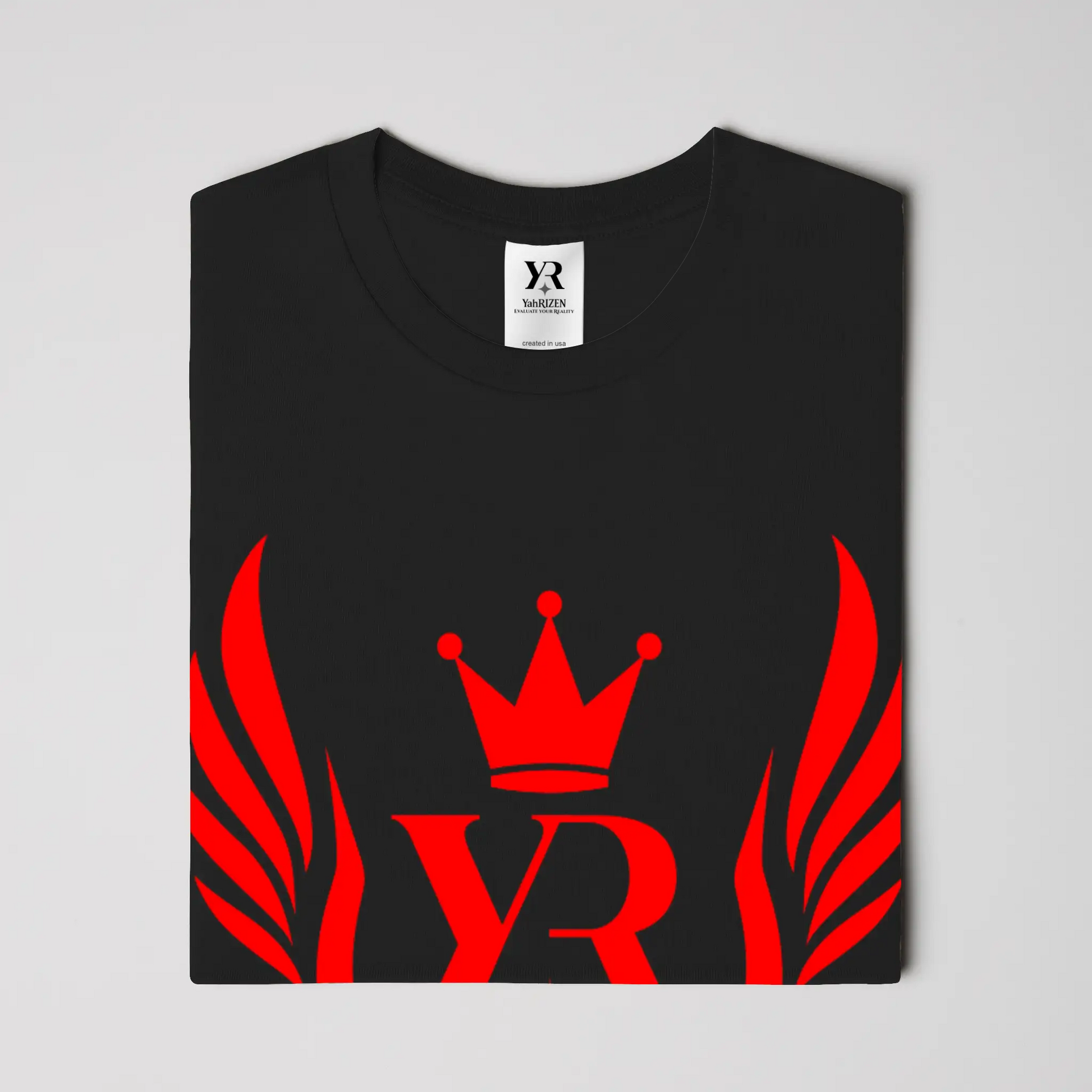 YahRIZEN Royal Standard Tee – Red Crest Emblem