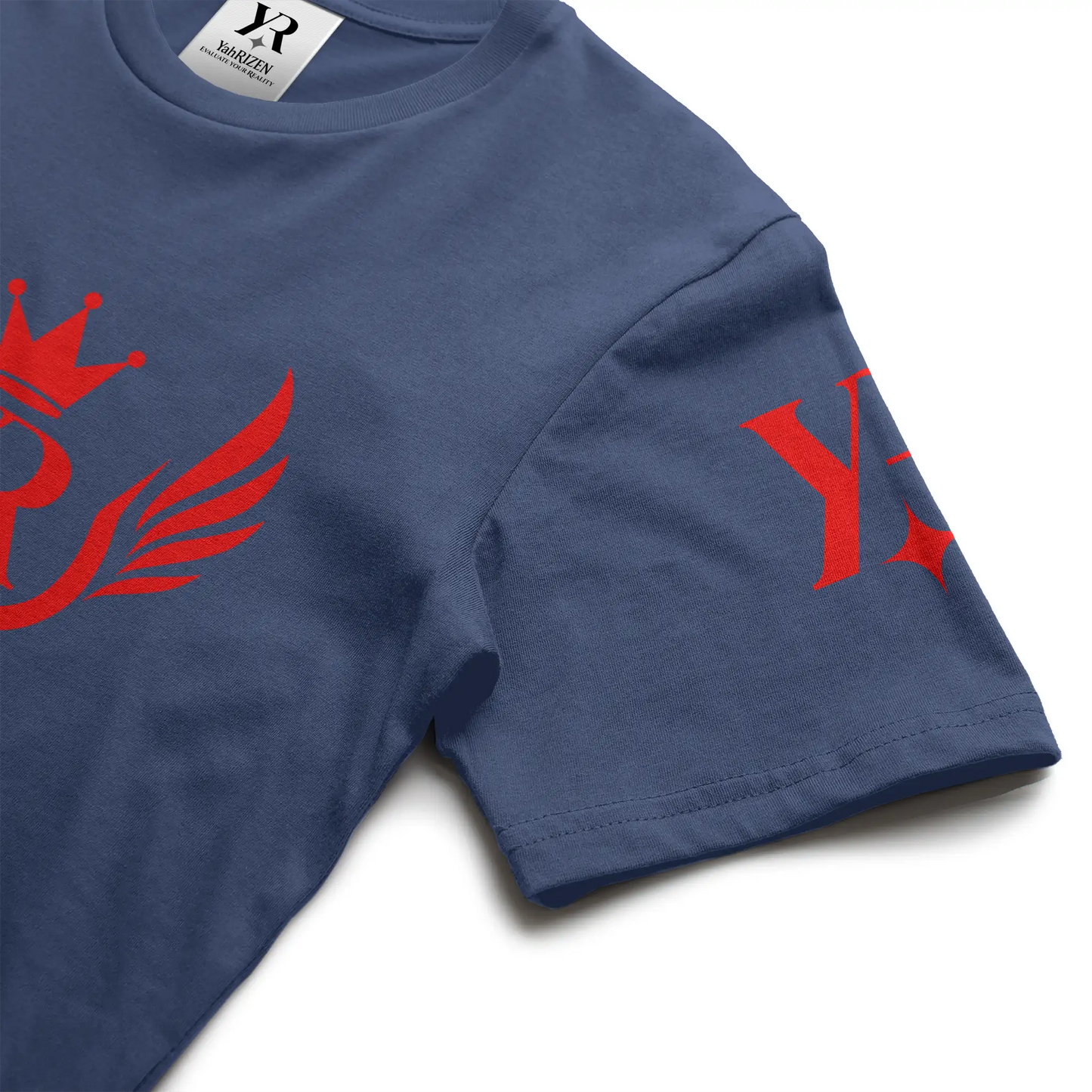 YahRIZEN Royal Standard Tee – Red Crest Emblem