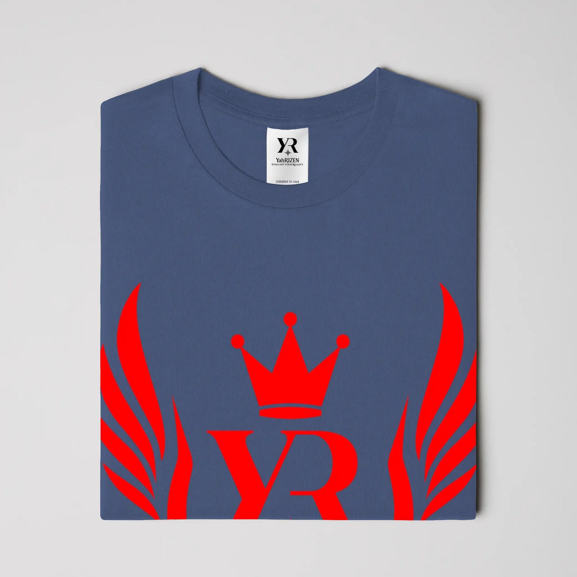 YahRIZEN Royal Standard Tee – Red Crest Emblem