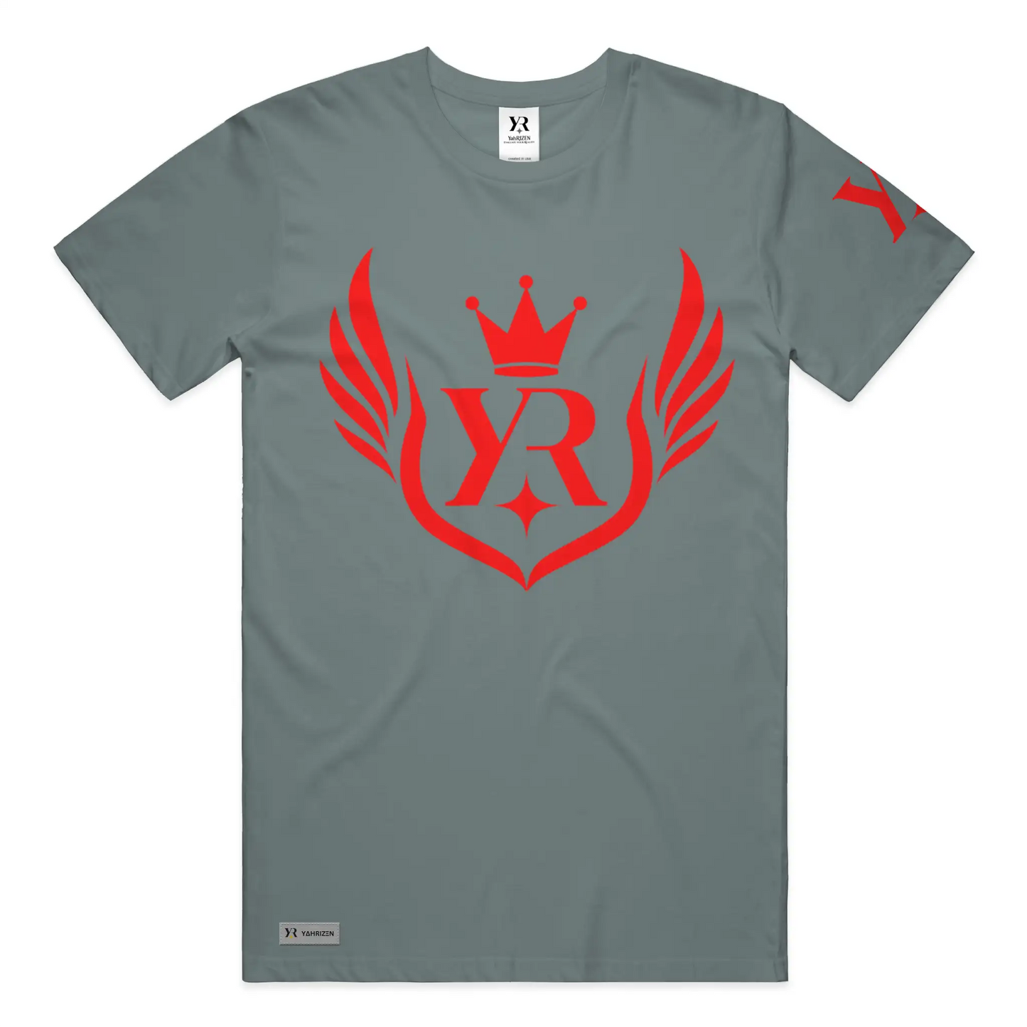 YahRIZEN Royal Standard Tee – Red Crest Emblem