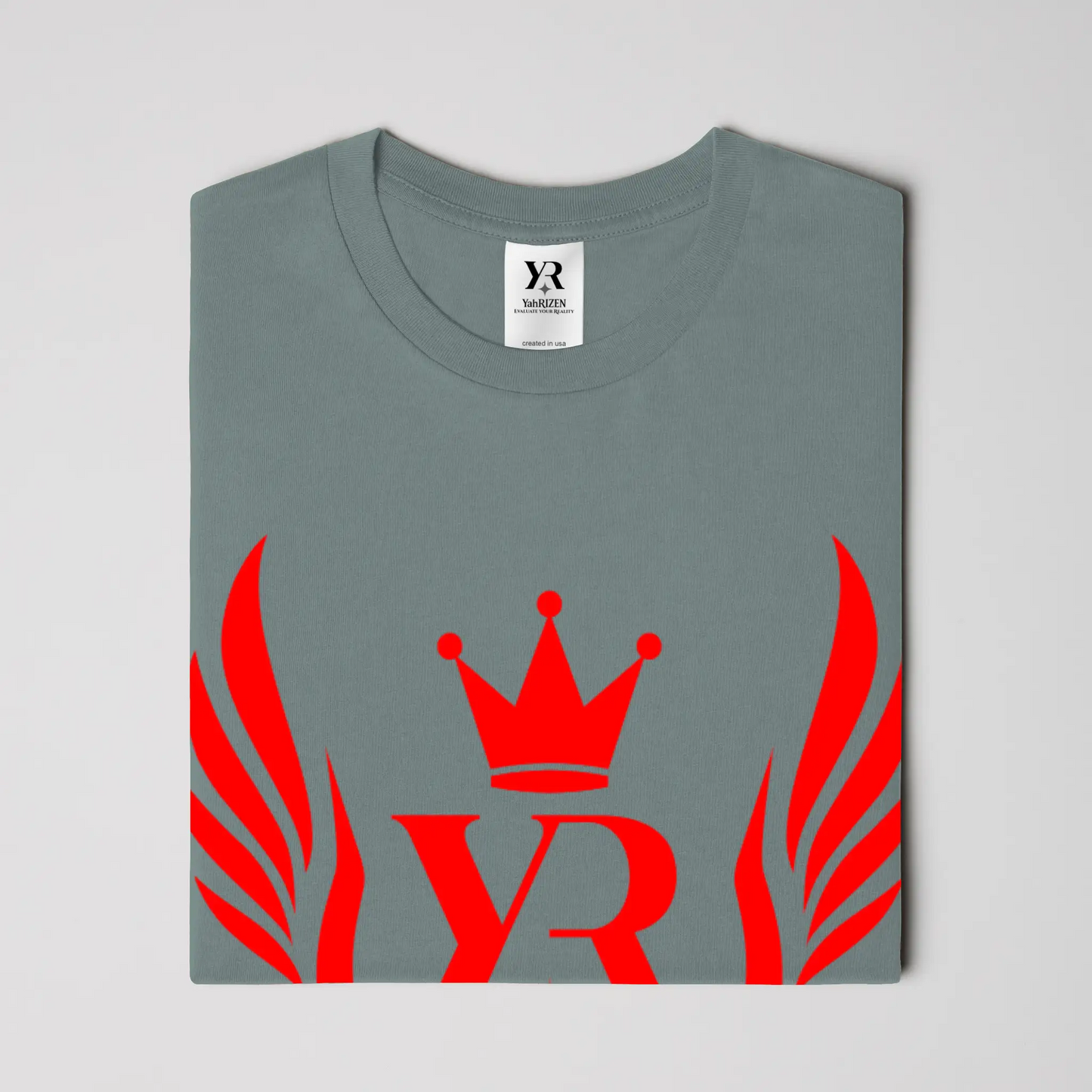 YahRIZEN Royal Standard Tee – Red Crest Emblem