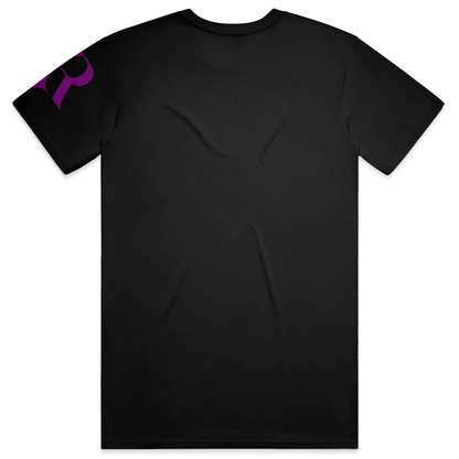 YahRIZEN™ Crest Logo Tee – Purple on Black