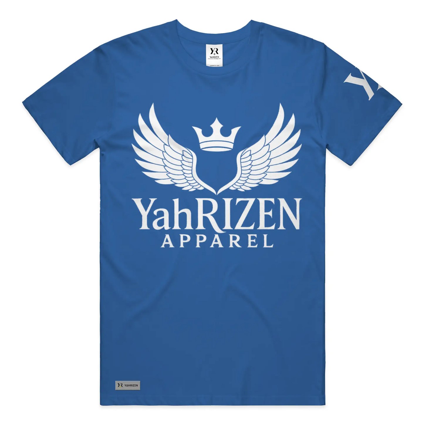 YahRIZEN Winged Crown Essential Tee – Black & White