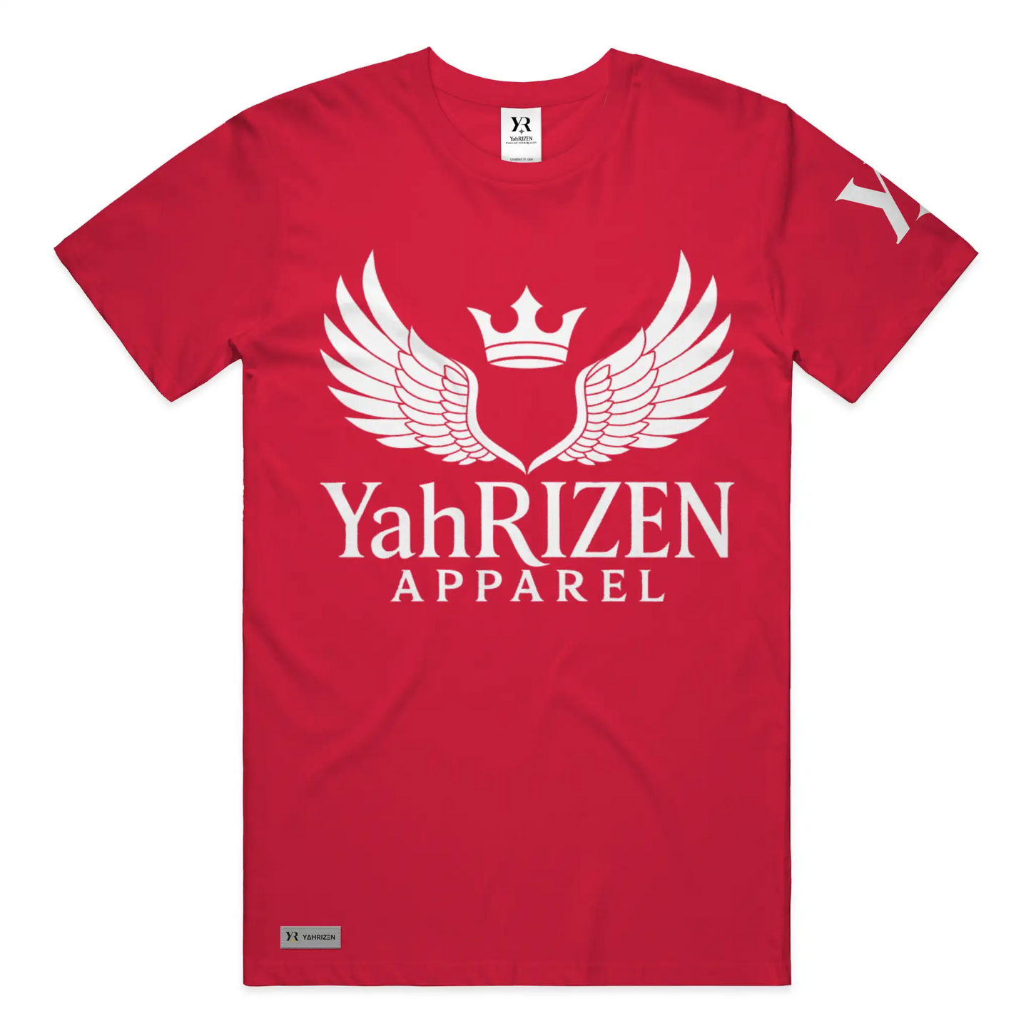 YahRIZEN Winged Crown Essential Tee – Black & White