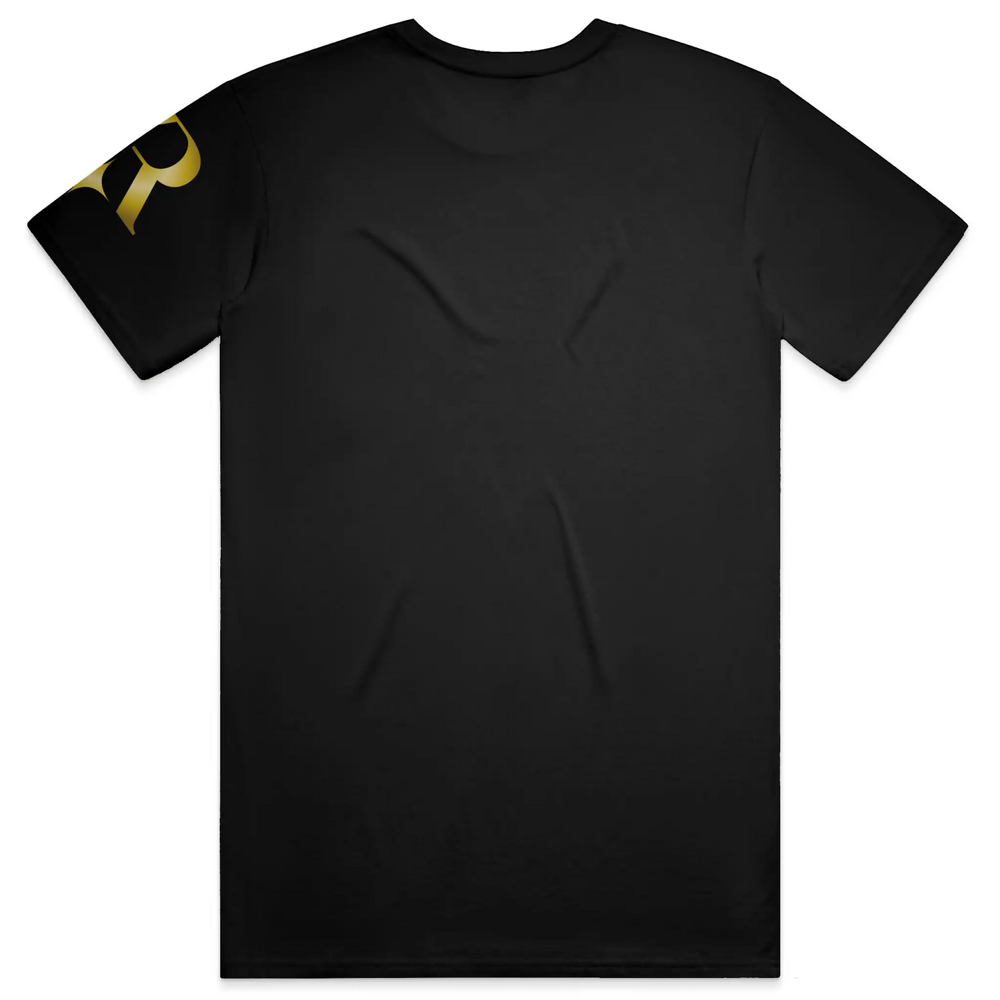 YahRIZEN™ Gold Foil Crest Tee — Black/Gold