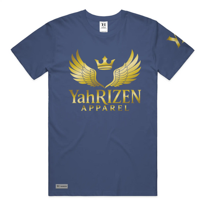 YahRIZEN™ Gold Foil Crest Tee — Black/Gold