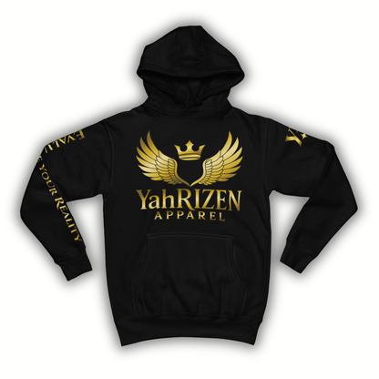 YahRIZEN “Evaluate Your Reality™” Hoodie — Black/Gold Exclusive Drop