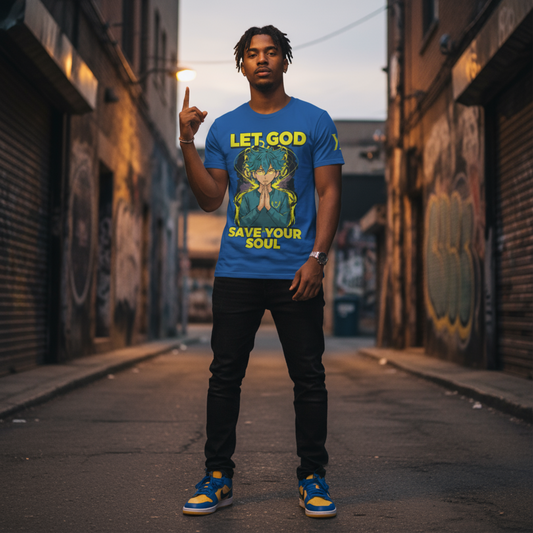 YahRIZEN “Let God Save Your Soul” Tee – Royal Blue Edition