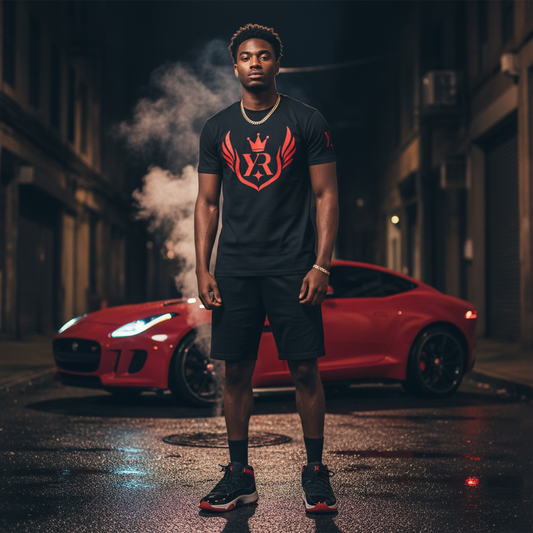 YahRIZEN Royal Standard Tee – Red Crest Emblem