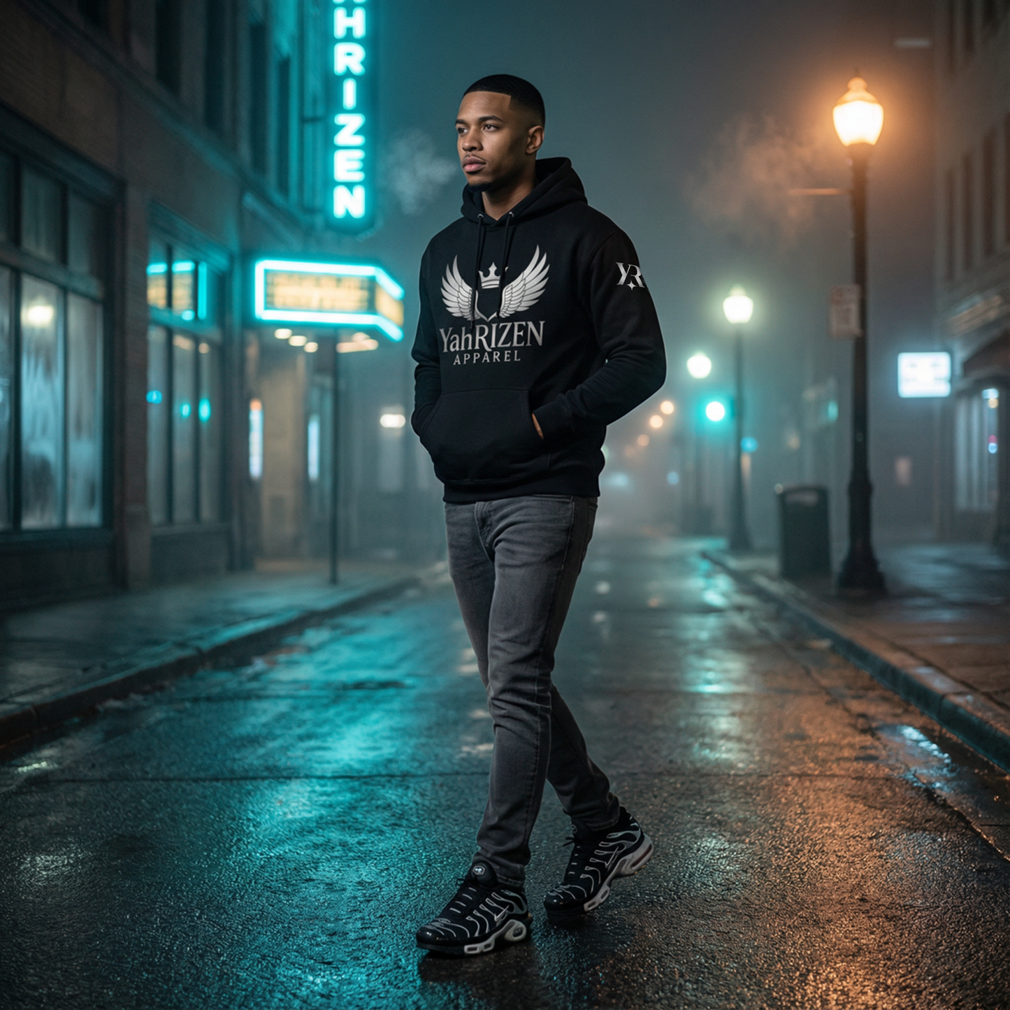 YahRIZEN “Evaluate Your Reality™” Hoodie — Black/Titanium Edition