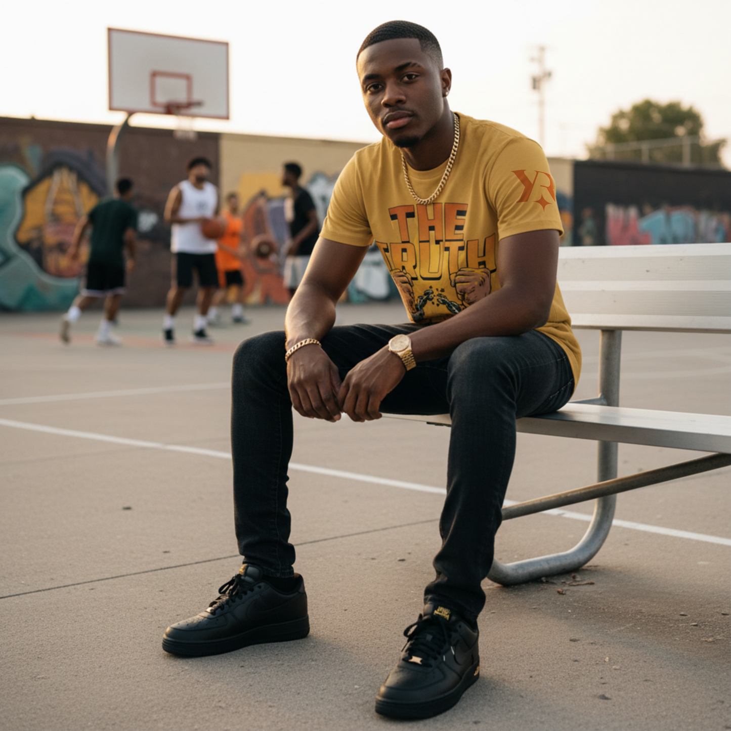 YahRIZEN Freedom Breaker Tee – The Truth Shall Set You Free Tee in Golden Mustard