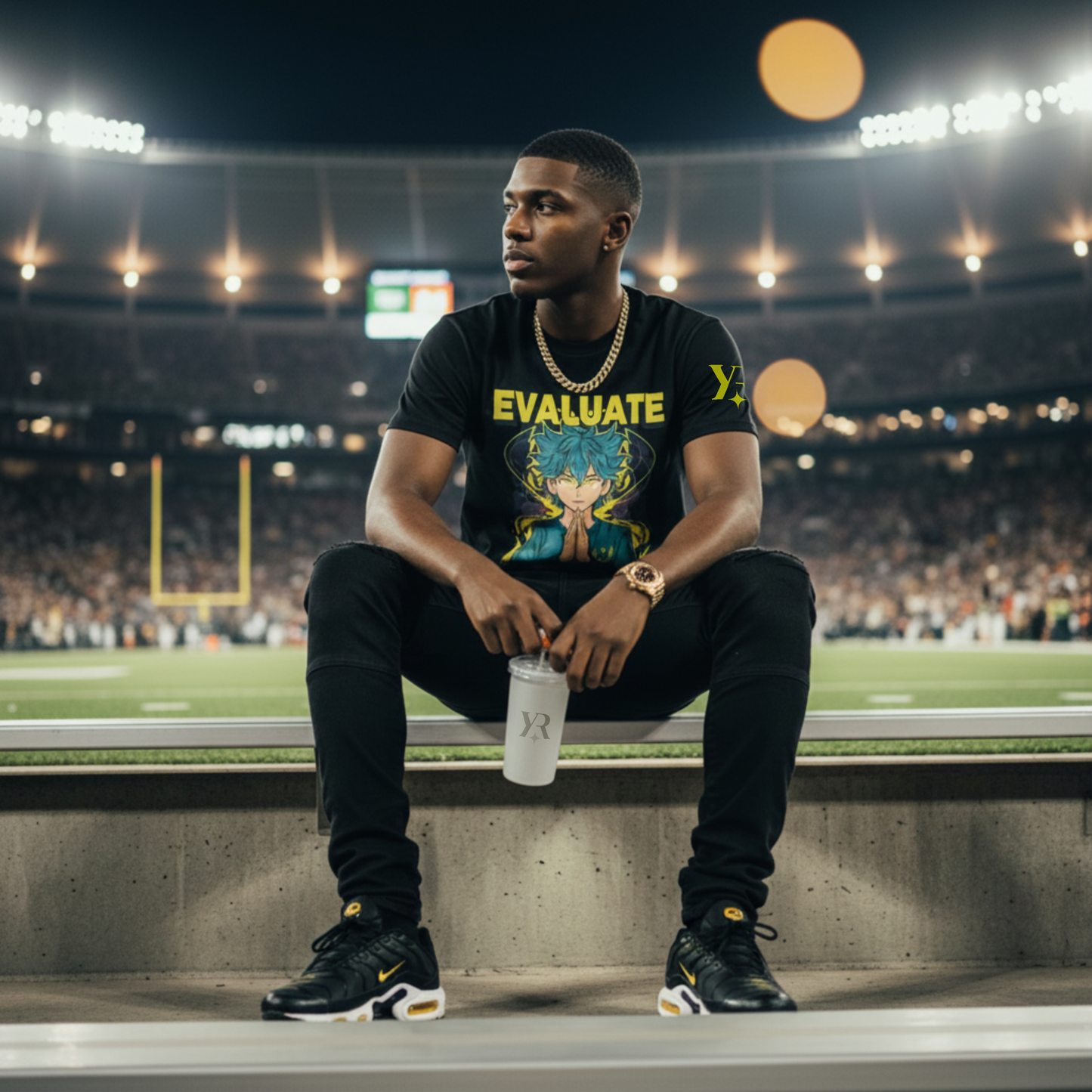 Evaluate Your Reality – Anime Aura Tee (Black / Atlantic / Hydro)