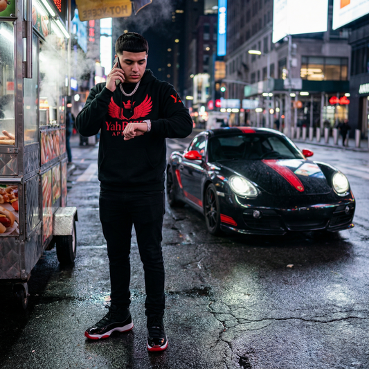 YahRIZEN Core Hoodie – Crimson Wings Edition