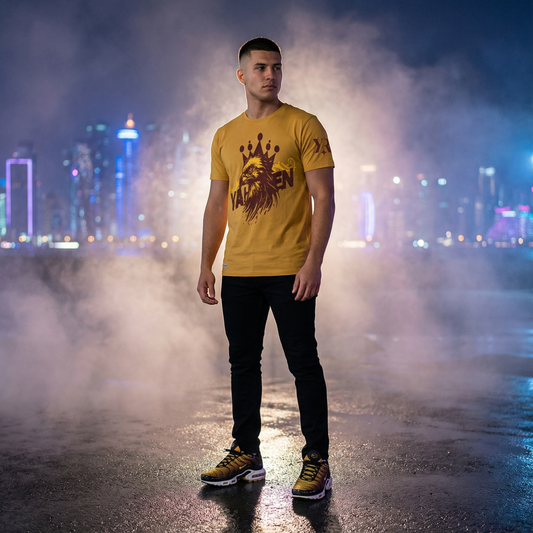 YahRIZEN Heritage Eagle Tee – Mustard/Maroon