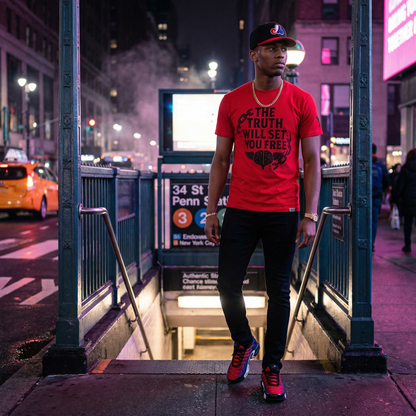 "The Truth Will Set You Free" – YahRIZEN Essential Statement Piece Red