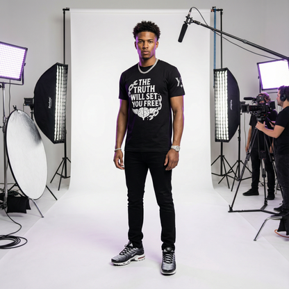 The Truth Will Set You Free Tee – YahRIZEN Essential Statement Piece Black