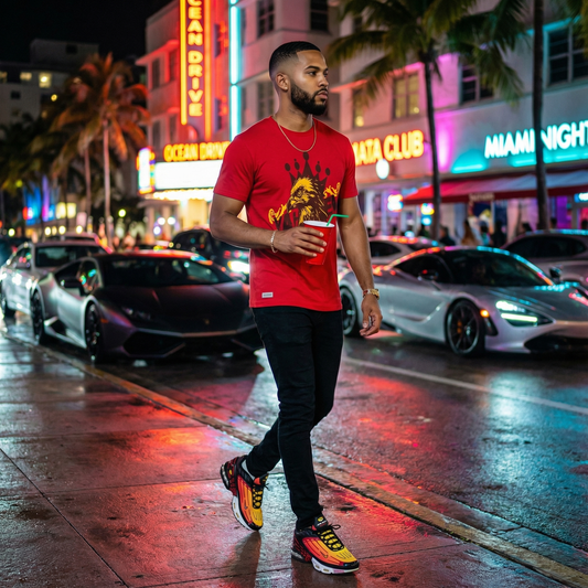 YahRIZEN Heritage Eagle Staple Tee — Red Maroon